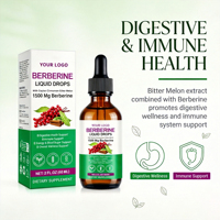 Gouttes liquides de berbérine 1500 mg, avec cannelle de Ceylan et melon amer, 2 FL OZ (60 ml), complément alimentaire pour le soutien digestif et la glycémie