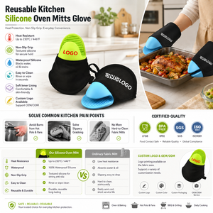 <span class=keywords><strong>Gants</strong></span> de <span class=keywords><strong>cuisine</strong></span> en silicone réutilisables avec logo personnalisé, OEM ODM, résistants à la <span class=keywords><strong>chaleur</strong></span>, antidérapants, vente en gros - Product Image 1