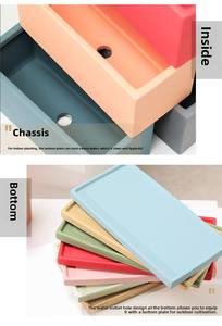 P185 Pots rectangulaires carrés en céramique pour plantes succulentes Boîte à fleurs d'intérieur Cactus Pot de <span class=keywords><strong>fleur</strong></span> avec plateau pour plante verte - Product Image 4