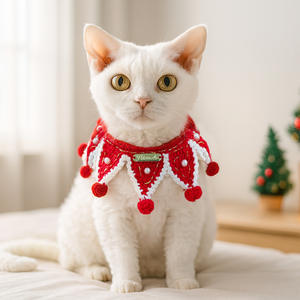 مناديل ماصة للقطط بتصميم عيد الميلاد من JOYSING، باندانا محبوكة للكلاب، ملابس وإكسسوارات صيفية صديقة للبيئة للحيوانات الأليفة - Product Image 4