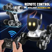 Robot chien interactif intelligent, jouet robotique parlant avec lumières d'expression faciale, commande vocale et capteur tactile