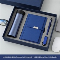 Ensemble cadeau d'affaires A5, carnet, stylo, clé USB en cuir, tasse, logo personnalisé, cadeau promotionnel de bureau