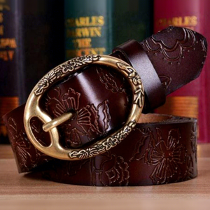 Cinturón de Cuero Genuino de Vaca con Hebilla Cuadrada de Acero, Estilo Antiguo y Lujoso, para Hombre, Ideal para Fiestas Formales, Ecológico, Idea de Regalo, a la Moda - Product Image 1