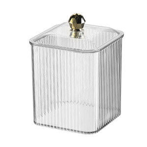 Acrylic Storage Box Rectangular Dustproof Transparent Cosmetic Organizer For Cotton Swabs Pads <b>Makeup</b> Desktop <b>Dressing</b> <b>Table</b> - Product Image 5