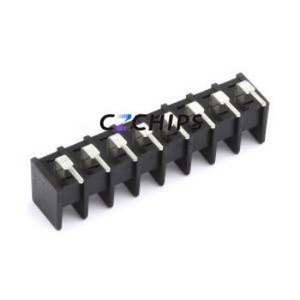 MX25R-7.62-08P-BK01-Cu-S-A Barrier Terminal Block Bent Lead Through Hole,P=7.62mm Connector Two Sides 7.62mm 1x8P Right Angle - Product Image 2