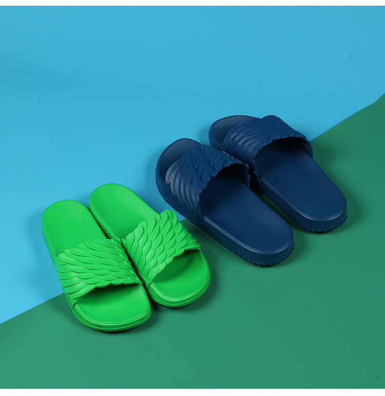 New Candy Color Personality Feather Flat Slippers EVA Outdoor Soft Soled Slides Shoes
