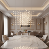 Lustres suspendus personnalisables non standard pour salles de banquet, halls d'hôtel et mariages, avec projection d'étoiles en forme de cube