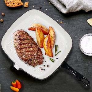 Nhà nghỉ vuông gang nướng PAN Frying Pan <span class=keywords><strong>griddle</strong></span> không dính Bếp đầu nướng gang Chảo bít tết sọc Pan - Product Image 5