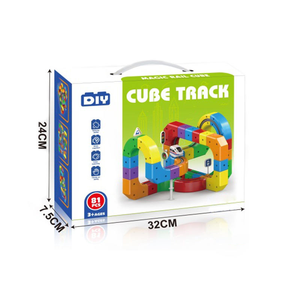 Ensemble <span class=keywords><strong>de</strong></span> voitures <span class=keywords><strong>de</strong></span> course sur rail électrique éducatif STEM <span class=keywords><strong>de</strong></span> 81 pièces, blocs <span class=keywords><strong>de</strong></span> construction 3D DIY, jouet pour enfants, apprentissage précoce, cadeau d'anniversaire - Product Image 6