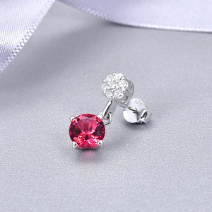 Boucles d'oreilles de saint-valentin en cristal rubis argent du pakistan 925 - Product Image 4