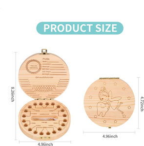 Kotak Peri Gigi, dudukan gigi kayu dapat menyimpan 20 gigi bayi hilang, kabel umbilikal rambut janin dan Rekam informasi bayi bayi - Product Image 5