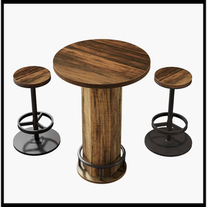 Modern Stylish Contemporary Minimalist Solid Wood Space-Saving <b>Bar</b> <b>Table</b> for Home <b>Bar</b> Indoor Use <b>Bar</b> Height Cafe Set - Product Image 4