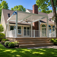 Pergola en aluminium motorisée manuelle, résistante aux intempéries, avec revêtement en poudre, imperméable, pour balcon et jardins