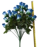 Hot Blue Real Touch blaue Blumen Großhandel Zweige Latex blumen Künstliche Real Touch Blumen Rosen