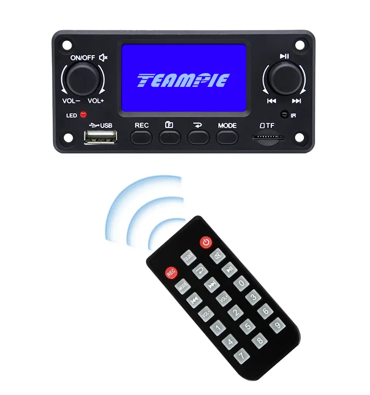 Teampie 고품질 FAT32 64GB 디지털 오디오 MP3 음악 플레이어 BT PCB 모듈 도트 매트릭스 LCD TPM118B