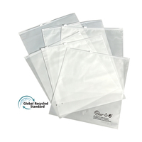Sac d'emballage personnalisé avec impression de logo de marque, en poly GRS PCR givré, avec fermeture éclair, pour vêtements