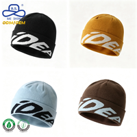 Bonnet côtelé fin certifié OCS biologique, avec impression de texte, revers plié, lettres décoratives, en peluche, confortable pour le froid, marque privée, fabricant en stock