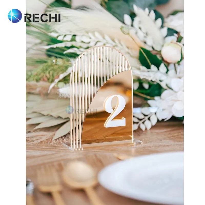 wedding table numbers rock