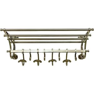 ALFA NAUTICAL Silver Finish Aluminum <b>Wall</b> Mounted Luxury Coat Rack <b>Hooks</b> Luggage Storage Rectangle Design Eco-Friendly Rack - Product Image 4