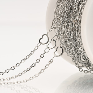 Chaîne en forme de croix et de cœur |   Chaîne de bijoux en acier inoxydable plaqué or PVD 18 carats, motif cœur pêche, pour collier et bracelet DIY - Product Image 3