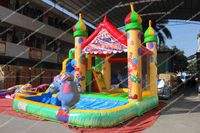 Toboggans gonflables de cirque videur sautant pour Combo avec toboggans aquatiques pour enfants avec une piscine commerciale extérieure