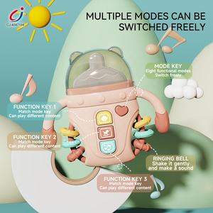 Chengji nouveau-né biberon Puzzle musique éducative sensorielle anneau de dentition apaisant et hochet bouteille de lait - Product Image 3