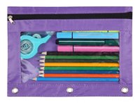 Pochette à crayons multifonctionnelle Gelory Oxford légère, couleur personnalisable, fermeture éclair, 3 anneaux, fenêtre transparente, sac de papeterie, classeur