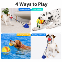 Jouet interactif pour chien à ventouse, balle couineuse distributrice de friandises, jouet à mâcher pour chiens de petite et moyenne taille, pour le jeu à la maison et la libération de l'énergie
