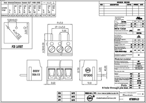 Manufacturer Direct-Sales Wiring <b>Terminal</b> Screw-Type PCB <b>Terminal</b> Block KF300R-5.0 8A 2-24P for Plug Socket Type - Product Image 2