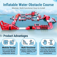 Parc aquatique gonflable géant avec toboggan, trampoline, parc aquatique flottant modulaire, parcours d'obstacles pour lac et mer
