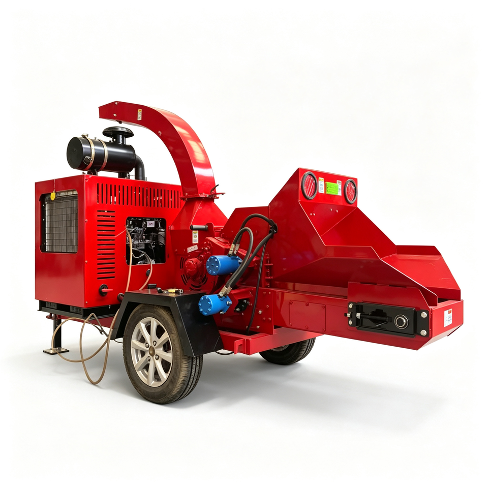 Timber Core Sampling Diesel Towable Wood Chipper Hydraulic Automatic Feeding Tree Branch ...