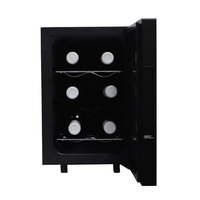 Nouvel arrivage Refroidisseur à vin électrique 6 bouteilles Mini réfrigérateur portable à affichage LED pour la maison, l'hôtel, l'extérieur de la voiture avec une capacité de 16 litres