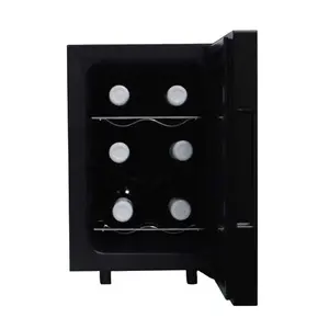 New Arrival 6-Bottle Electric Wine Cooler with 16L Capacity LED Display Portable Mini Fridge for Home Hotel Outdoor Car