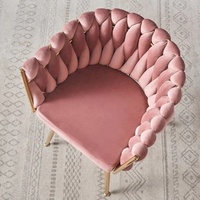 Chaises de salle à manger nordiques modernes et contemporaines en velours et métal doré avec dossier, pour restaurants commerciaux, hôtels et ateliers