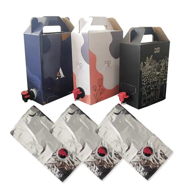 Custom Aseptic 3L 5L 10L 15L 20L Coffee Wine Syrup Juice Water Liquid BIB bag Plastic Bag In Box Dispenser with Vitop Valve