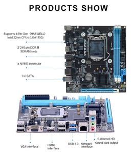 La nuova scheda madre Intel H81 LGA1150 pin supporta I3 I5 I7 computer Desktop scheda grafica integrata <span class=keywords><strong>DDR3</strong></span> <span class=keywords><strong>Memory</strong></span> SATA disco rigido - Product Image 3