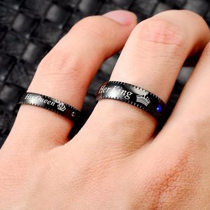 Bagues en Acier Titane Saphir pour Lui et Elle, Bagues de Couple en Acier Inoxydable avec Diamants pour Hommes et Femmes, Bagues de Mariage Inoxydables, Bijoux de Mariage - Product Image 2