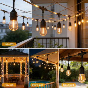 Guirlandes lumineuses LED décoratives longues, étanches pour l'extérieur, avec prise américaine homologuée ETL - Product Image 5