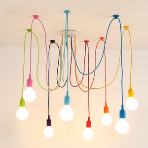 Suspendus Pendentif <span class=keywords><strong>Araignée</strong></span> <span class=keywords><strong>Lustre</strong></span> Pépinière Plafond Nordique Bricolage Couleur E27 Moderne Pendentif Plafonniers Menée Par Silicone - Product Image 1
