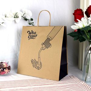 Customized <b>Shopping</b> Package for <b>Small</b> Business Recycled Material Coated Paper Bag With Offset Printing for Shoes and Clothing - Product Image 2