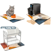 Petit tapis de bar à café 17 "x 12" pierre antidérapante absorbante pour comptoir cacher la tache tapis de cafetière