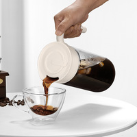 Kingze – Cafetière portable écologique pour café glacé et thé, 1900 ml (64 oz), en verre borosilicate, pour infusion à froid, idéale pour la maison et les cafés