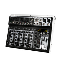 Console de mixage audio professionnelle SONO 6 canaux en métal et plastique avec effets intégrés, égaliseur 3 bandes, Bluetooth, enregistrement USB, contrôleur DJ