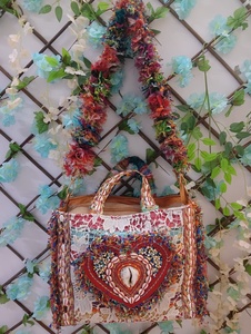 Sac fourre-tout en cuir véritable pour femmes, style bohème fait main, design perlé, embellissement en coquillage, fermeture à glissière, style décontracté plage, KAMARVY - Product Image 5