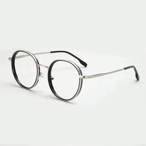 Lunettes anti-lumière bleue Qianai pour femmes, monture ronde, métal TR hybride, taille moyenne, verres AC, montures de lunettes pour un style tendance - Product Image 5