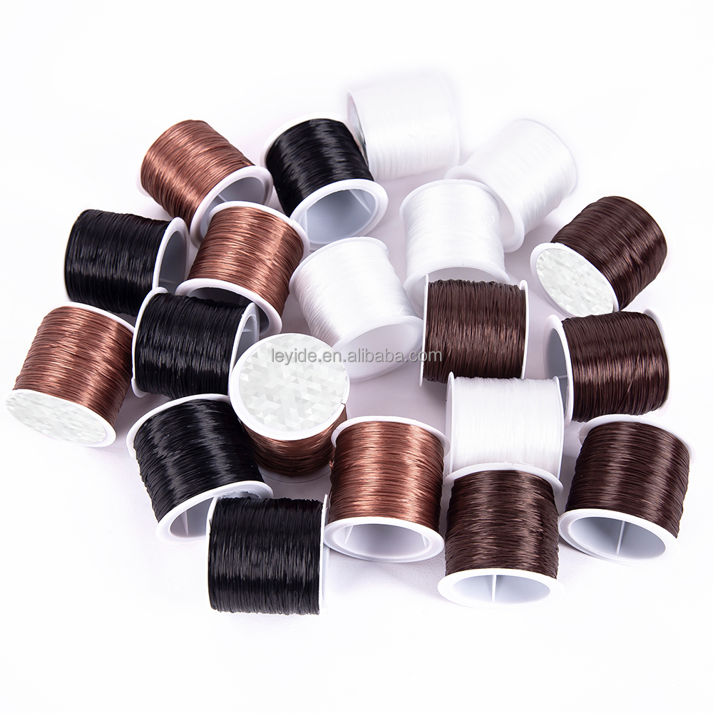 Fil élastique Noir Pour Extensions Cheveux Et Bijoux - Nylon Extensible 0.8mm - 100 Mètres - 7