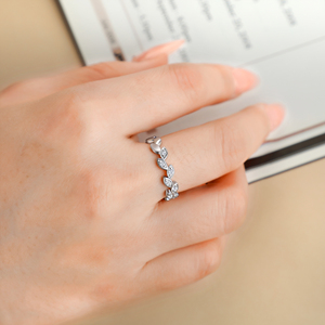 Anillos de Pareja con Diseño de Hoja en Plata de Ley 925 Inspirados en el <span class=keywords><strong>Bosque</strong></span>, Resistentes a la Decoloración - Product Image 5