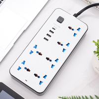 Prise universelle de haute qualité 3000W 2M, panneau de prises standard UE/Royaume-Uni, câble d'extension avec 6 ports de charge