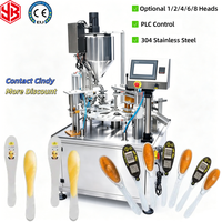 Machine de remplissage et de scellage automatique de verre pour miel, yaourt et huile, haute précision, écran tactile multicolore, PLC Calipo - Offre Spéciale