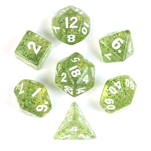Set di Dadi Poliedrici in Acrilico Trasparente con Glitter Intagliati per Giochi di Ruolo - Product Image 6